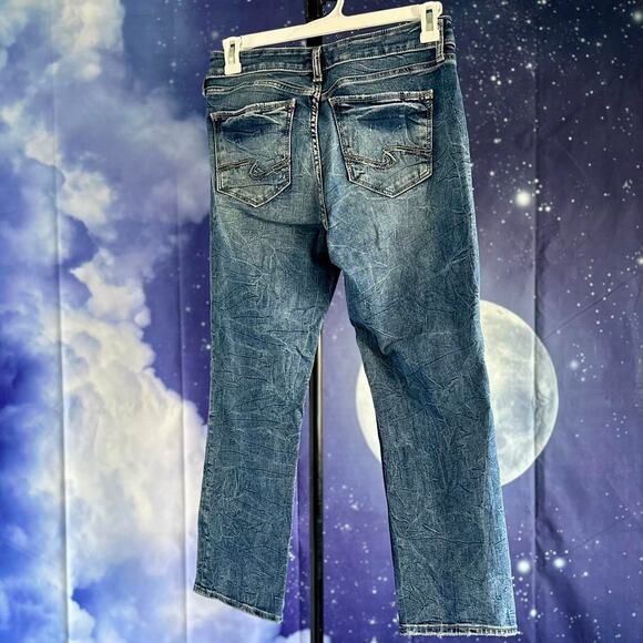 Womens Jeans Size 8 Blue Denim Y2K Distressed Classic Casual - Picture 3 of 8